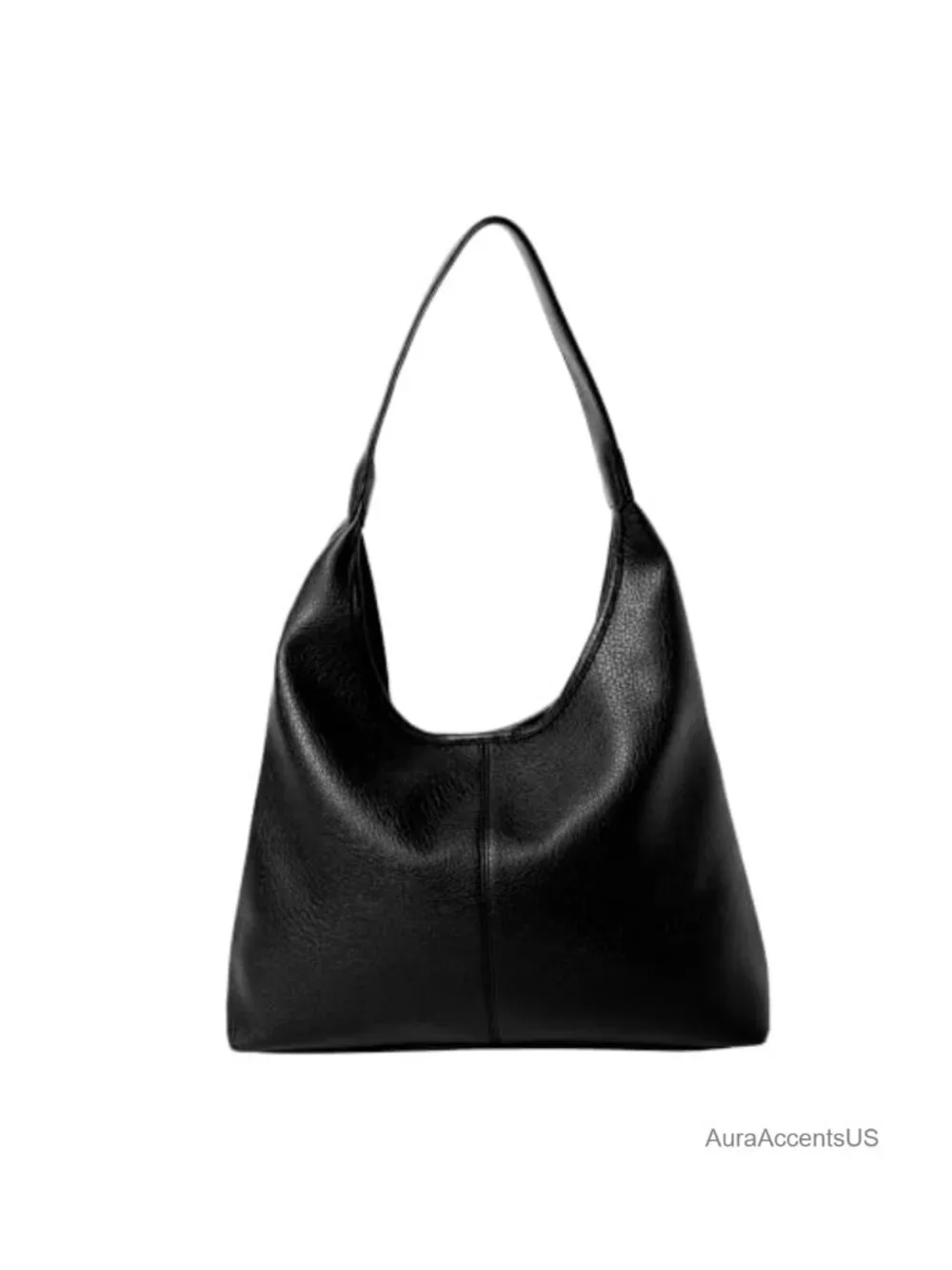 Vegan Leather Slouchy Hobo Bag with Zip Pouch and Key Leash